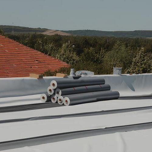 PVC roofing on a rooftop