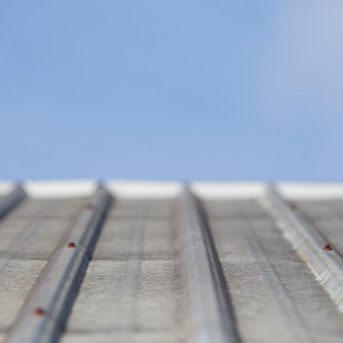 closeup of metal roofing material
